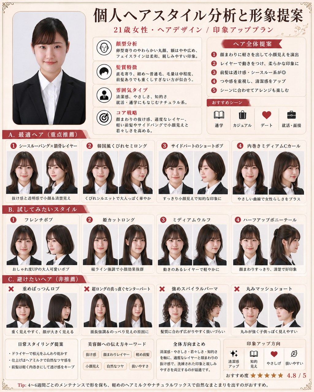 髪型分析ポスター例 1