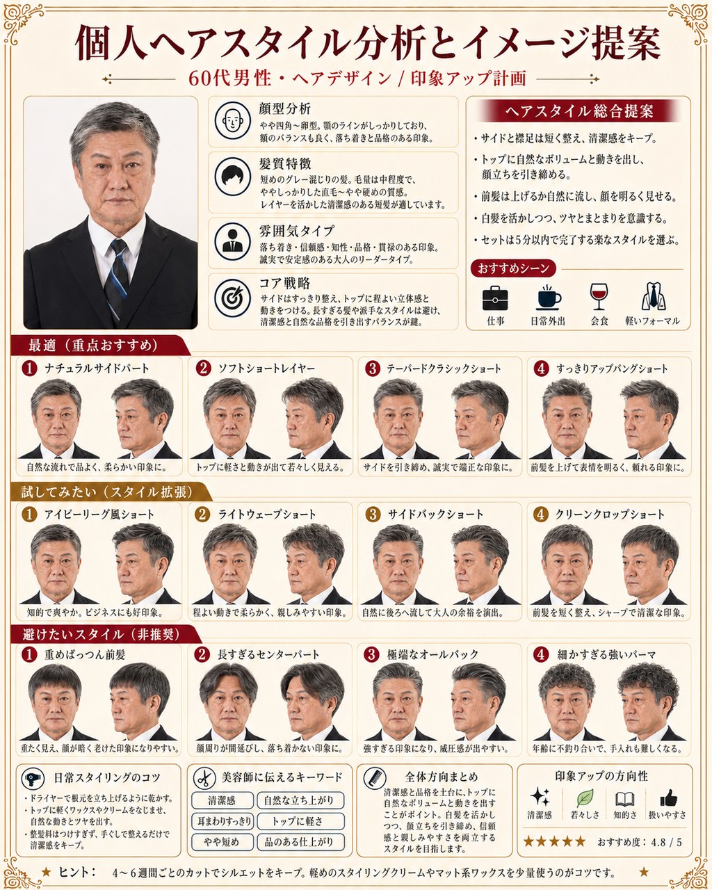 髪型分析ポスター例 4